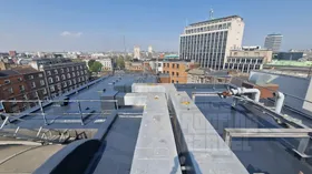 Completed commercial flat roof with waterproof coating